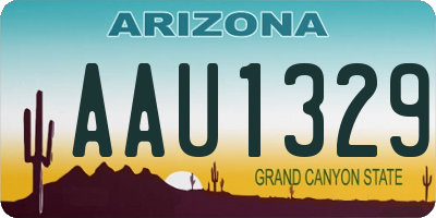 AZ license plate AAU1329