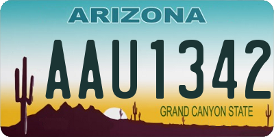 AZ license plate AAU1342