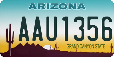 AZ license plate AAU1356