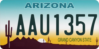 AZ license plate AAU1357