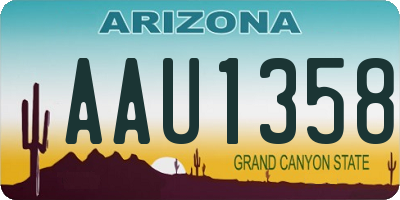 AZ license plate AAU1358