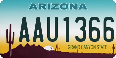 AZ license plate AAU1366