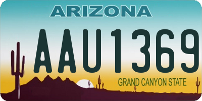 AZ license plate AAU1369