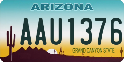 AZ license plate AAU1376