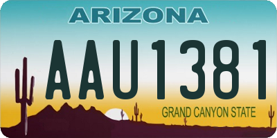 AZ license plate AAU1381