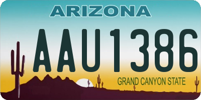 AZ license plate AAU1386
