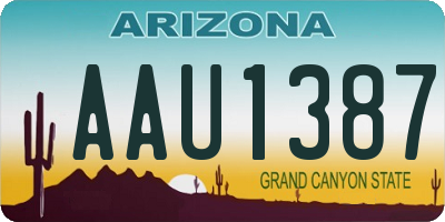 AZ license plate AAU1387