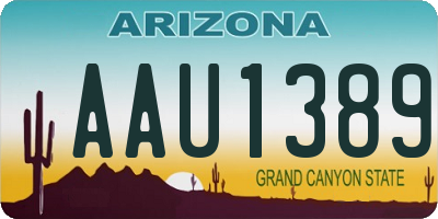 AZ license plate AAU1389