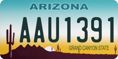 AZ license plate AAU1391