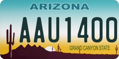 AZ license plate AAU1400