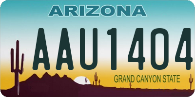 AZ license plate AAU1404