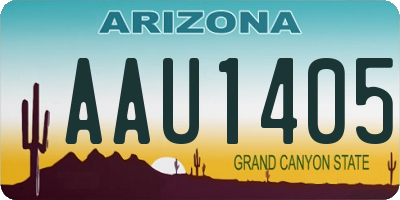 AZ license plate AAU1405
