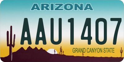 AZ license plate AAU1407