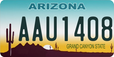 AZ license plate AAU1408