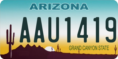 AZ license plate AAU1419