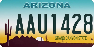 AZ license plate AAU1428