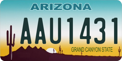 AZ license plate AAU1431