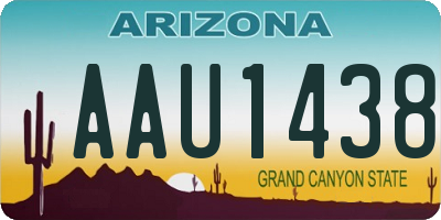 AZ license plate AAU1438