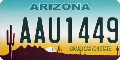 AZ license plate AAU1449