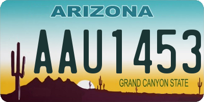 AZ license plate AAU1453