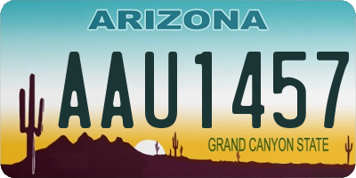 AZ license plate AAU1457