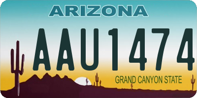 AZ license plate AAU1474