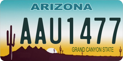 AZ license plate AAU1477