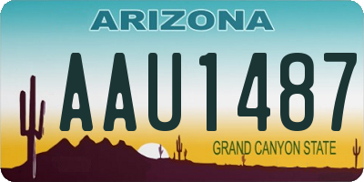 AZ license plate AAU1487