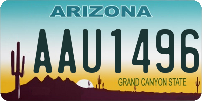 AZ license plate AAU1496