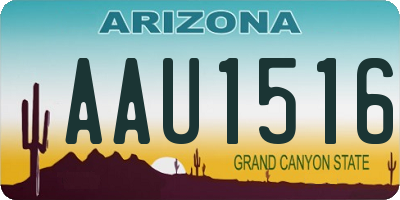 AZ license plate AAU1516