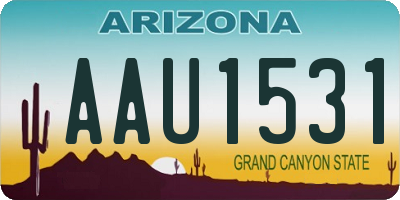 AZ license plate AAU1531