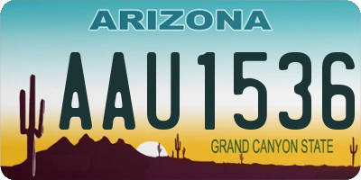 AZ license plate AAU1536