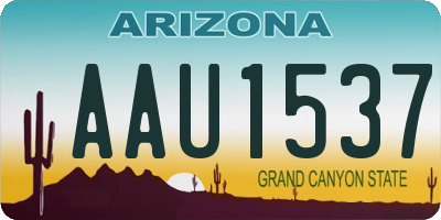 AZ license plate AAU1537