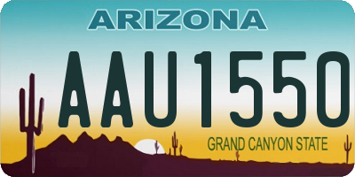 AZ license plate AAU1550