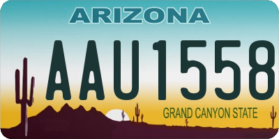 AZ license plate AAU1558