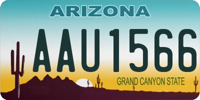 AZ license plate AAU1566