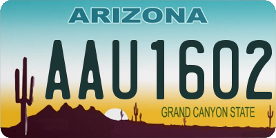 AZ license plate AAU1602
