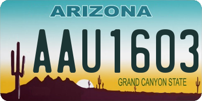 AZ license plate AAU1603