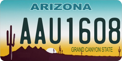 AZ license plate AAU1608