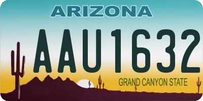 AZ license plate AAU1632