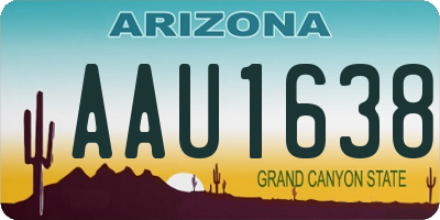 AZ license plate AAU1638