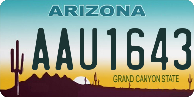 AZ license plate AAU1643