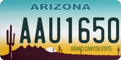 AZ license plate AAU1650