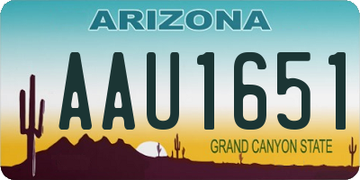 AZ license plate AAU1651