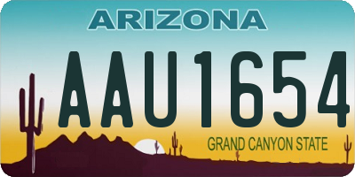 AZ license plate AAU1654