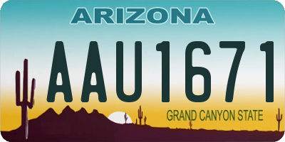 AZ license plate AAU1671