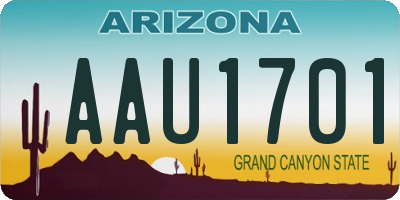 AZ license plate AAU1701