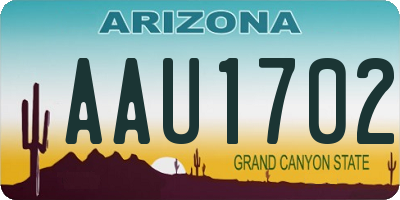 AZ license plate AAU1702