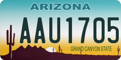 AZ license plate AAU1705