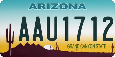 AZ license plate AAU1712